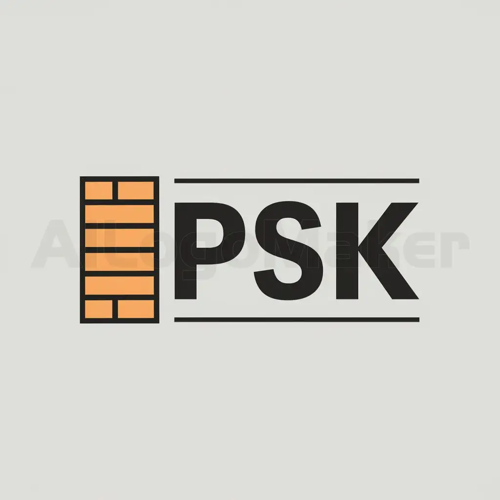 a logo design,with the text "PSK", main symbol:brick,Moderate,be used in Construction industry,clear background