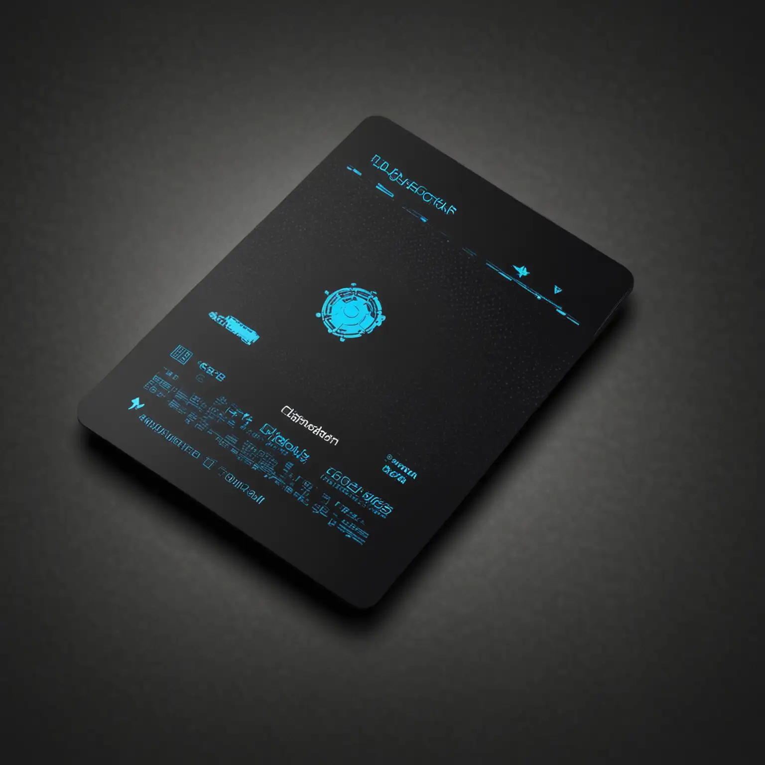 I need an image for a digital access card,  something modern, cool looking and slick
Make sure the color scheme is dark and edgy
Add some futuristic elements to it