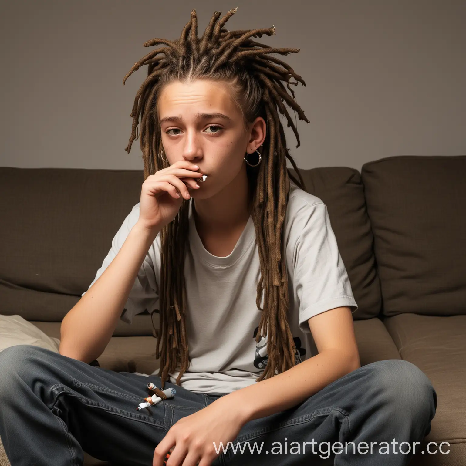Teenage-Cartoon-Character-Age-15-Sitting-on-Couch-Smoking