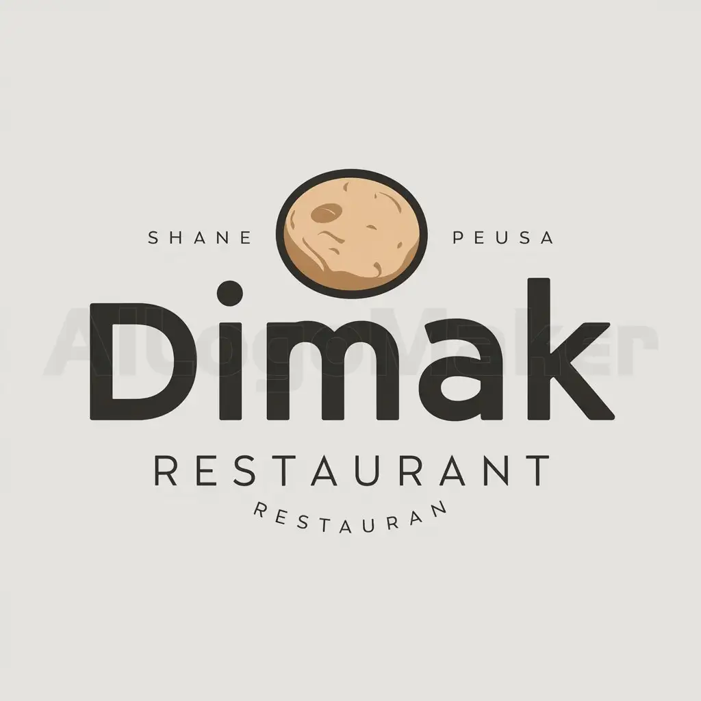 a logo design,with the text "DIMAK", main symbol:Pupusas,Moderate,be used in Restaurant industry,clear background
