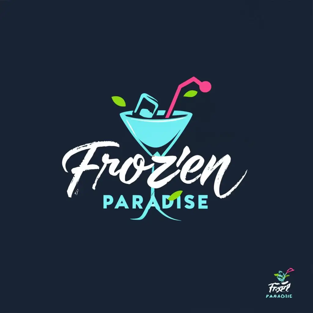 a logo design,with the text "frozen paradise", main symbol:cocktail,Moderate,clear background