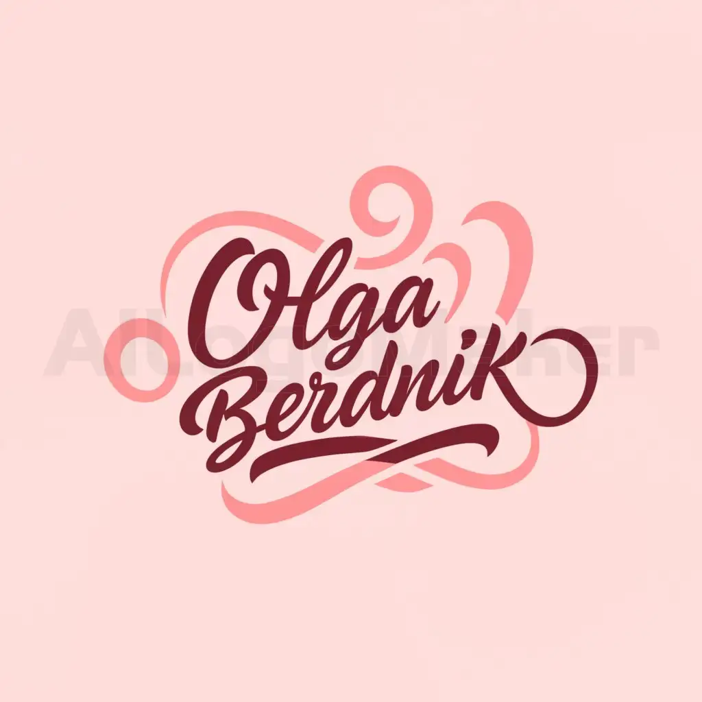 a logo design,with the text "Olga Berdnik", main symbol:Pink smoke,Moderate,clear background
