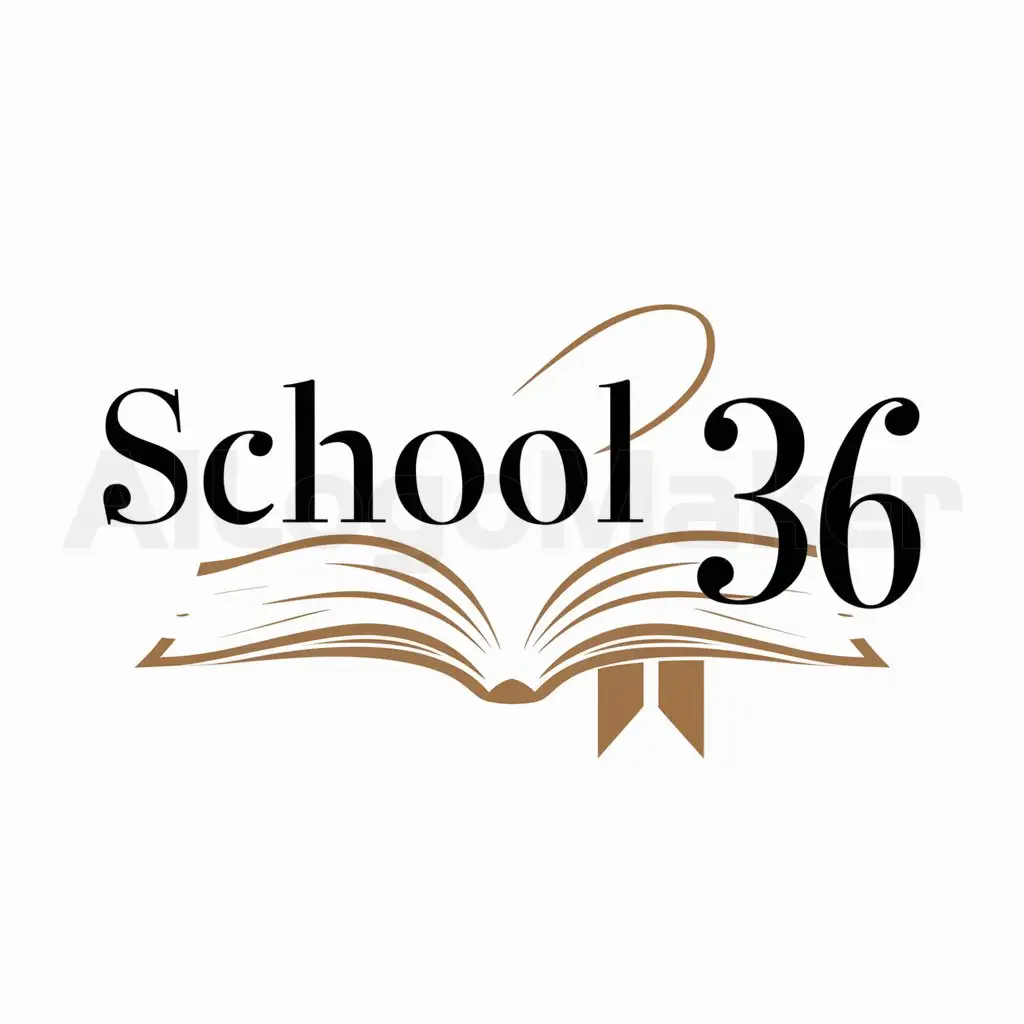 a logo design,with the text "School 36", main symbol:Book,Moderate,be used in Education industry,clear background