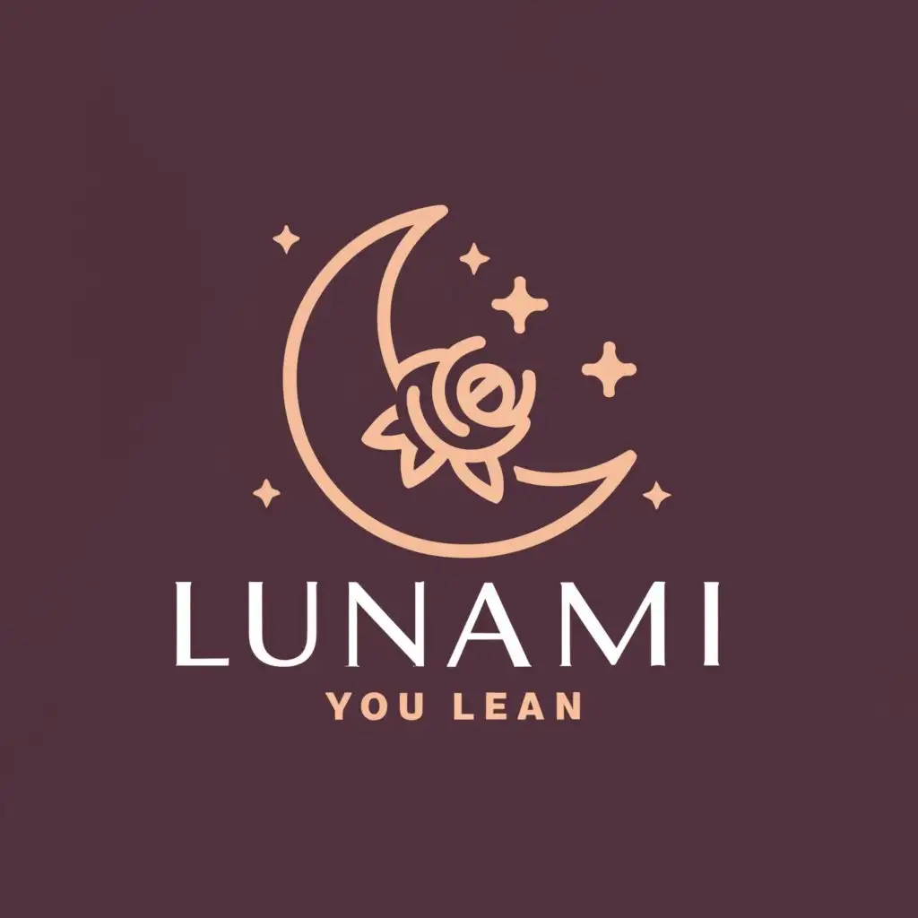 a logo design,with the text "LunaMi", main symbol:Moon, rose,Moderate,be used in Retail industry,clear background