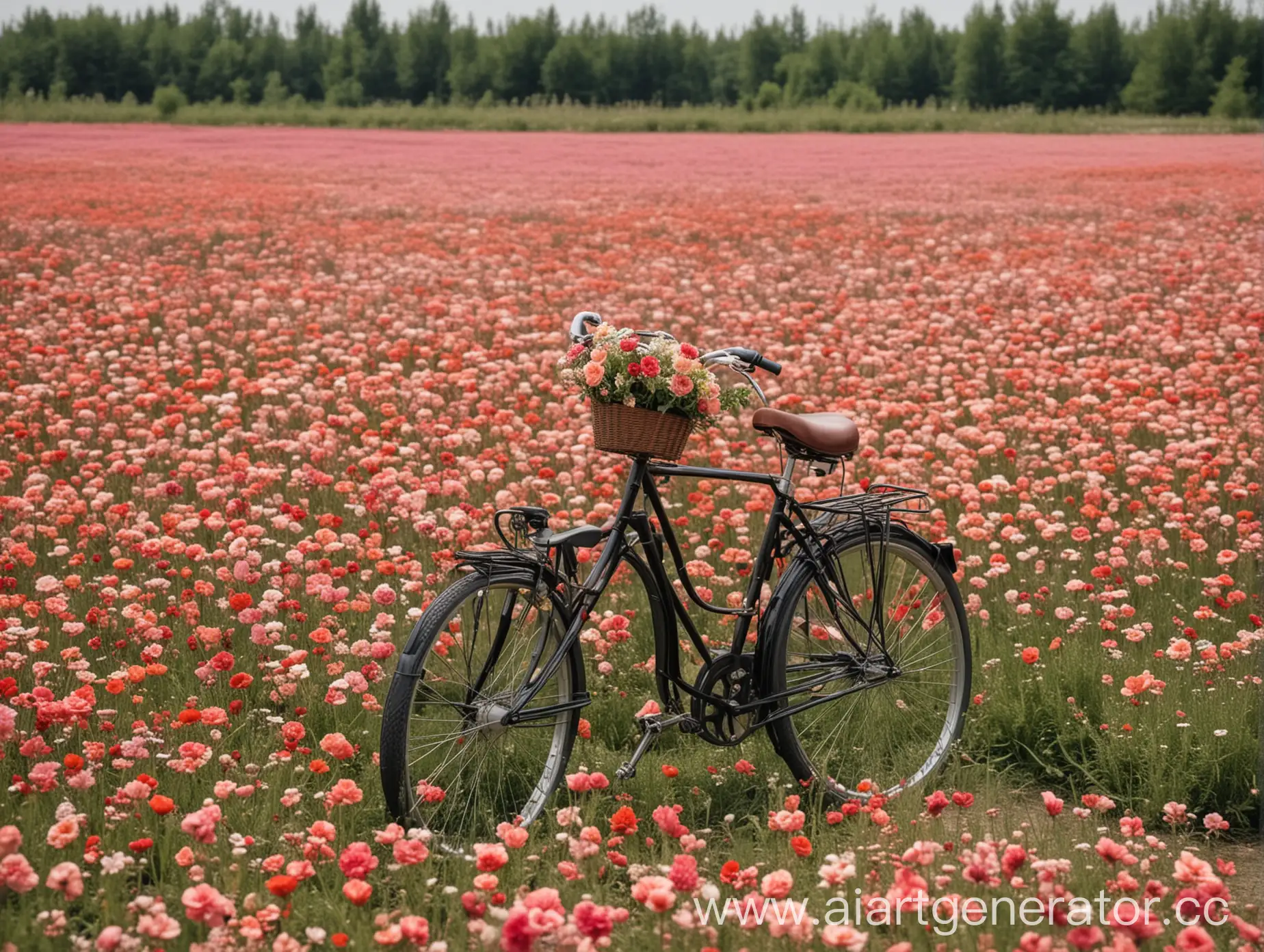 цветочное поле с велосипедом 2 метра в высоту 1,5 в ширину для фотосесии

