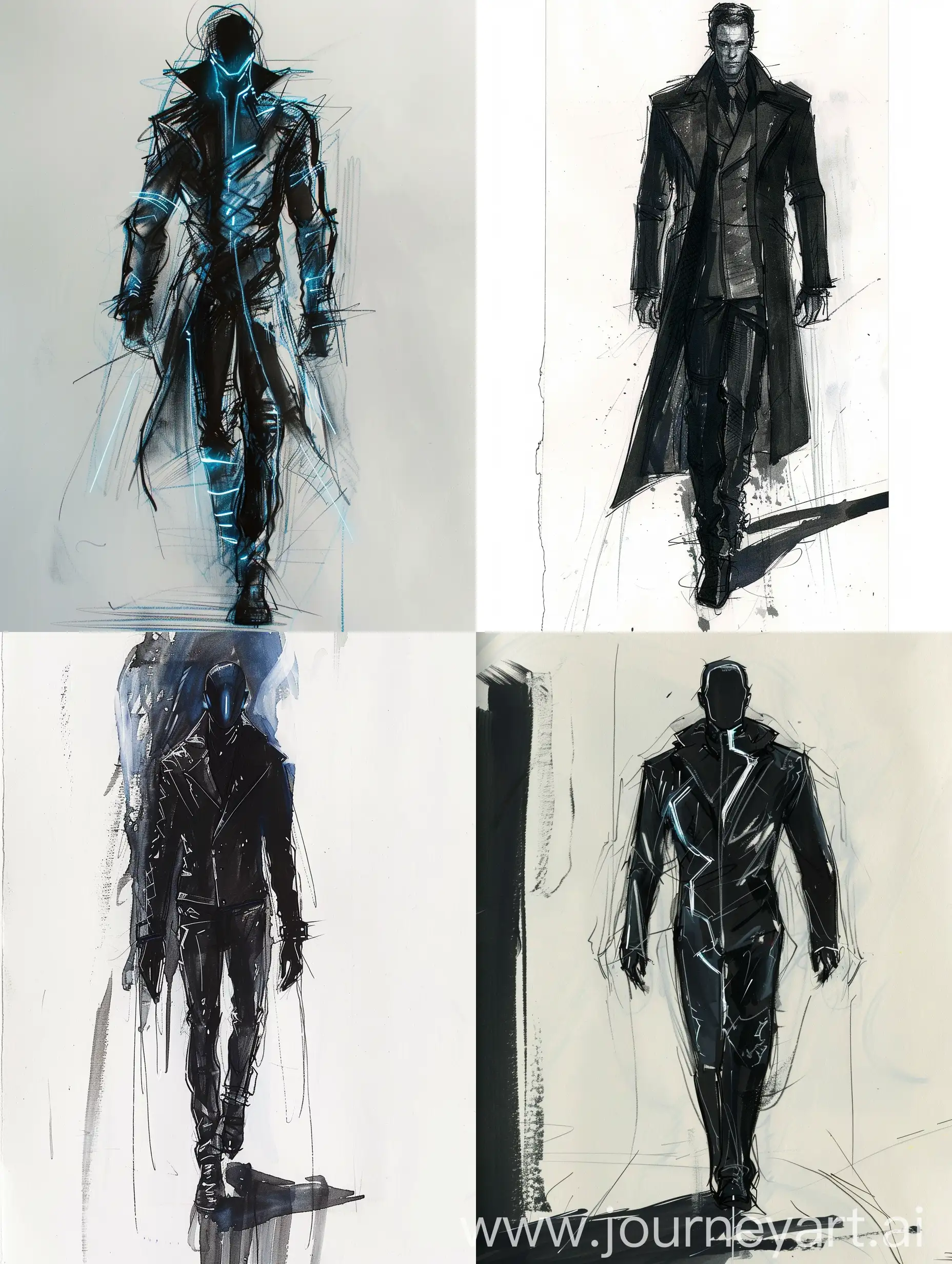 Men Fashion Sketch inspired by the film Tron: Legacy

