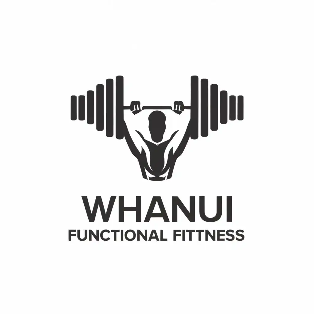 a logo design,with the text "WHANUI 
functional fitness", main symbol:dumbell,Moderate,be used in Sports Fitness industry,clear background