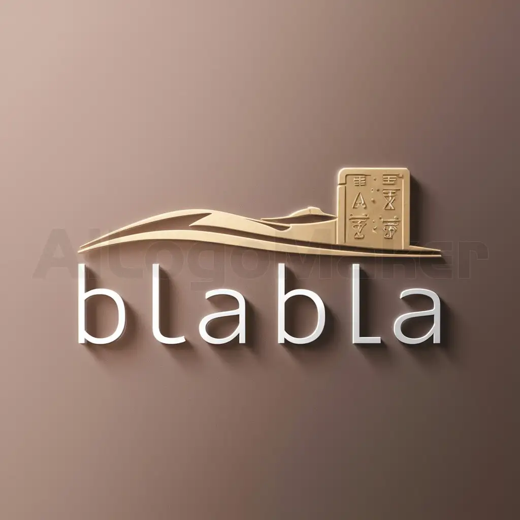 LOGO-Design-for-Blabla-Sand-and-Stone-Tablet-Emblem-on-a-Clear-Background
