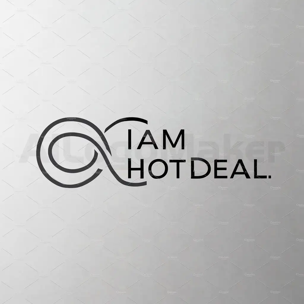 a logo design,with the text "IAM HOTDEAL", main symbol:infinite,Minimalistic,clear background