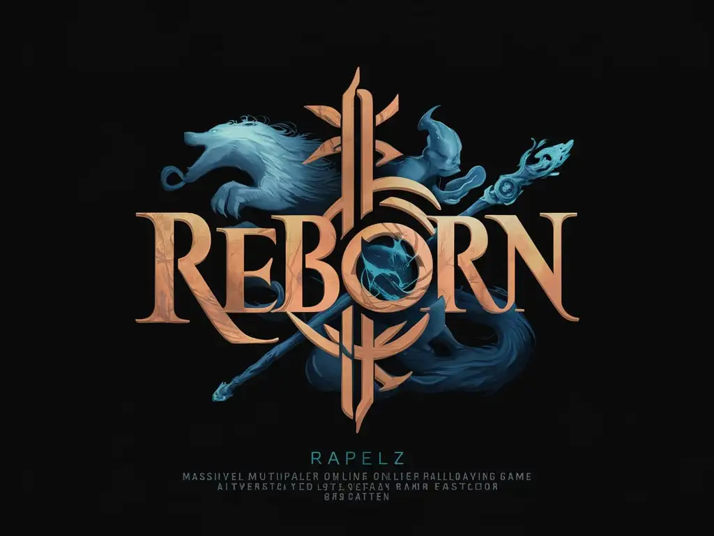Fantasy like logo that contains the word "REBORN" for a game called rappelzmmo rpg Fantasy like logo that contains the word "REBORN" for a game called Rappelz