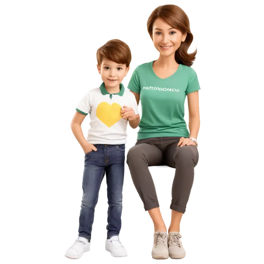create mother day special cartonic mother son picture




