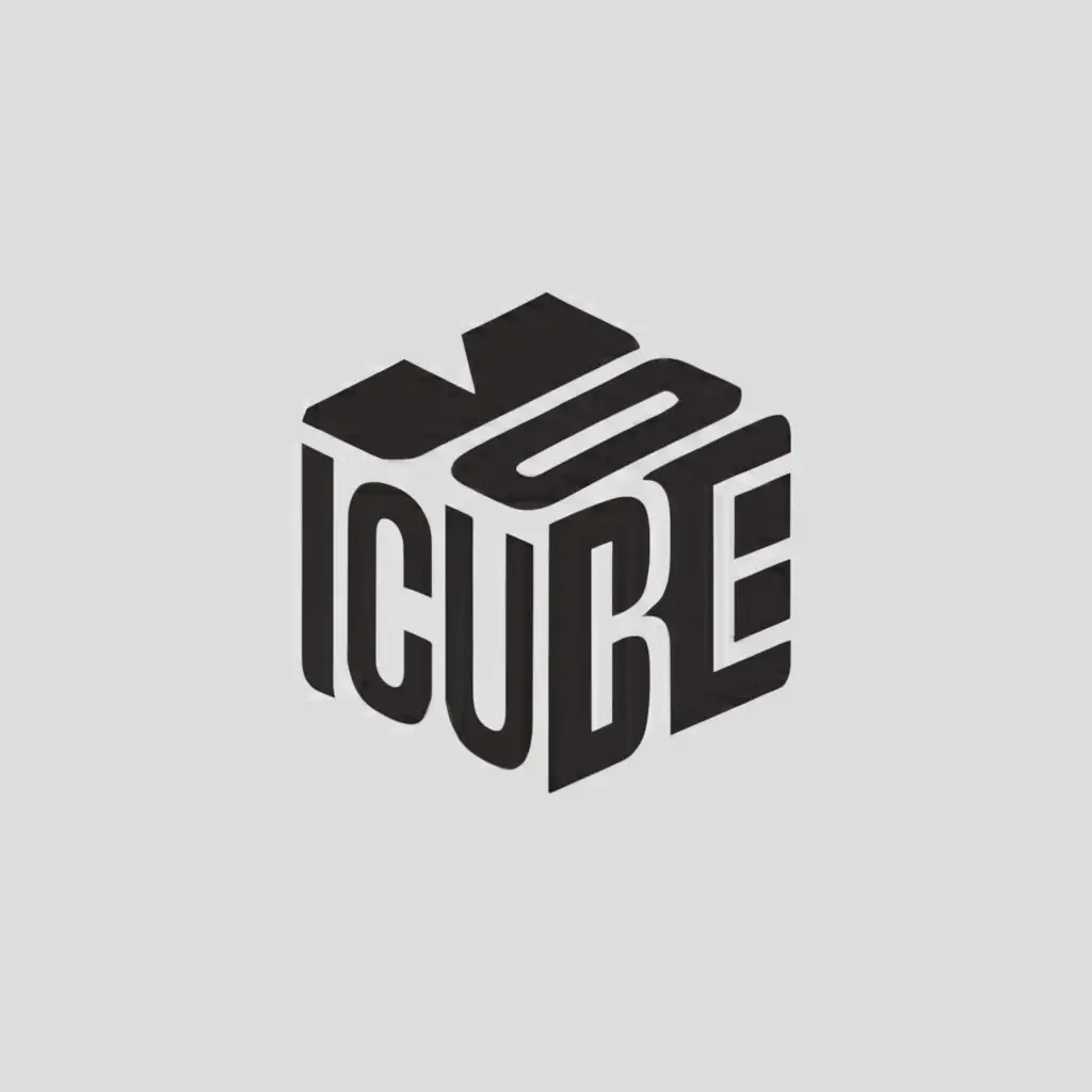 a logo design,with the text "ICube  ", main symbol:Cube ,Minimalistic,be used in Education industry,clear background