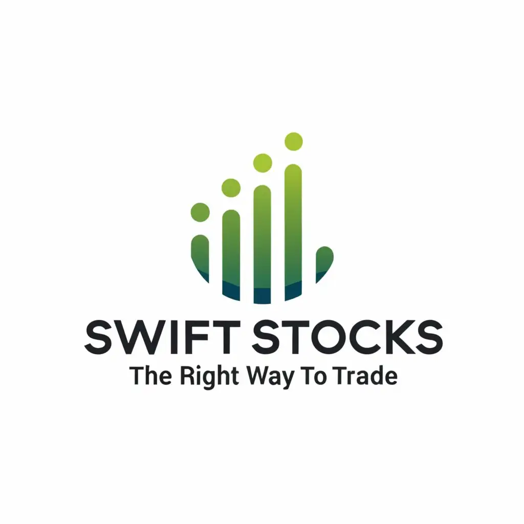 a logo design,with the text "Swift Stocks
The Right Way To Trade", main symbol:stocks,Moderate,be used in Finance industry,clear background