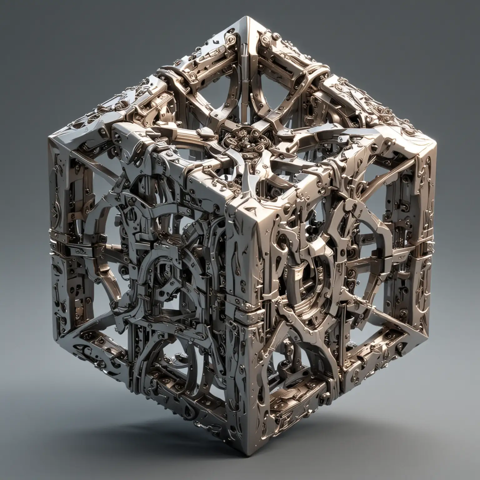 Abstract Metallic Interlocking Magic Square Design