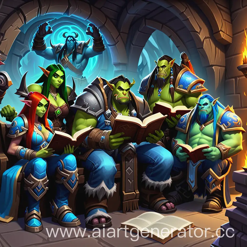 World-of-Warcraft-Characters-Reading-a-Book
