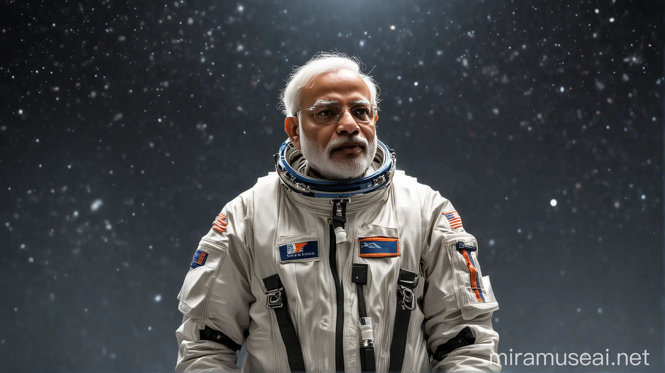 Indian Prime Minister Narendra Modi as Scientist Wearing Space Suit