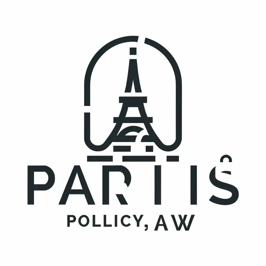 a logo design,with the text "PARIS", main symbol:"""
 Policy, AWS, Retail, Internet, Systems., Paris Themed Team Logo , Technology Themed Team Logo, 
 The team name is "PARIS".  a logo that will work well on a t-shirt - possibly taking on a circular shape.
The logo should evoke a sense of both Paris and technology, so a fusion of these themes will be ideal.. Could be modern and minimalistic, vintage, . Should also include the words: Policy, AWS, Retail, Internet, Systems.
solid black logo,
""",Moderate,be used in Technology industry,clear background