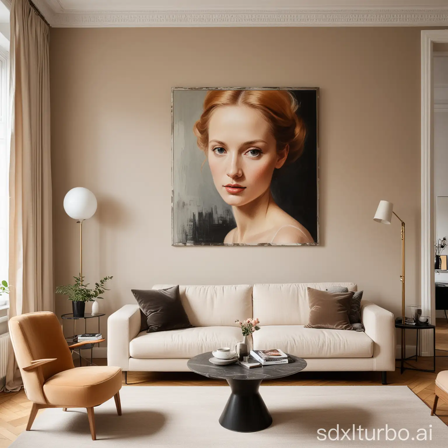 Elegant-Modern-Berlin-Apartment-Living-Room-with-Helene-Schjerfbeck-Art