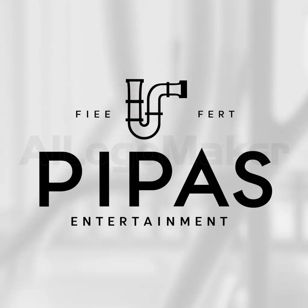 a logo design,with the text "Pipas", main symbol:pipes,Minimalistic,be used in Entertainment industry,clear background