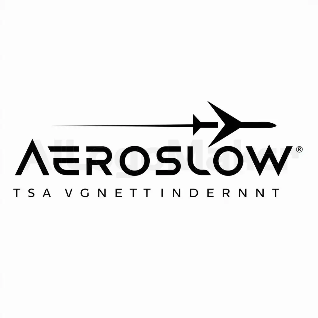 a logo design,with the text "AeroSlow", main symbol:Plane,Slow-Mo,Minimalistic,be used in Internet industry,clear background