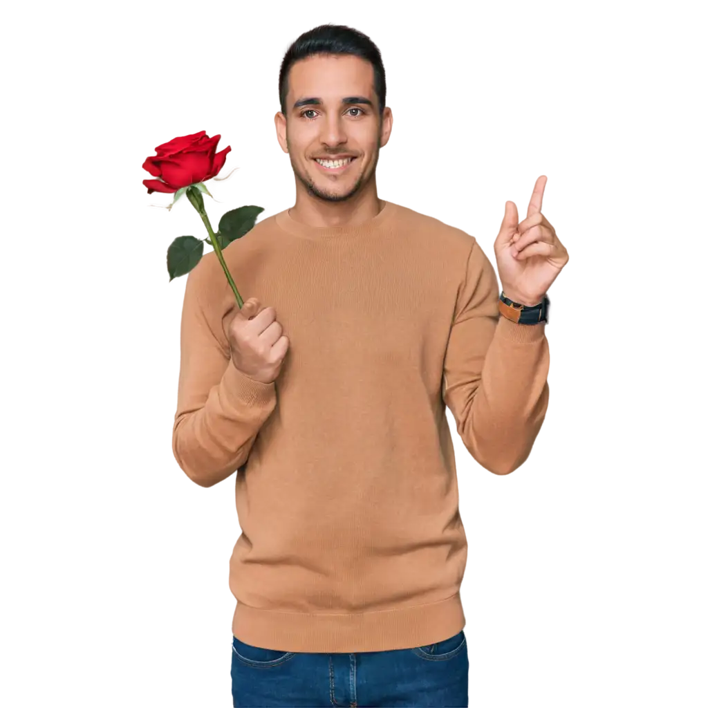Exquisite-PNG-Image-Captivating-Portrait-of-a-Man-Holding-a-Delicate-Rose