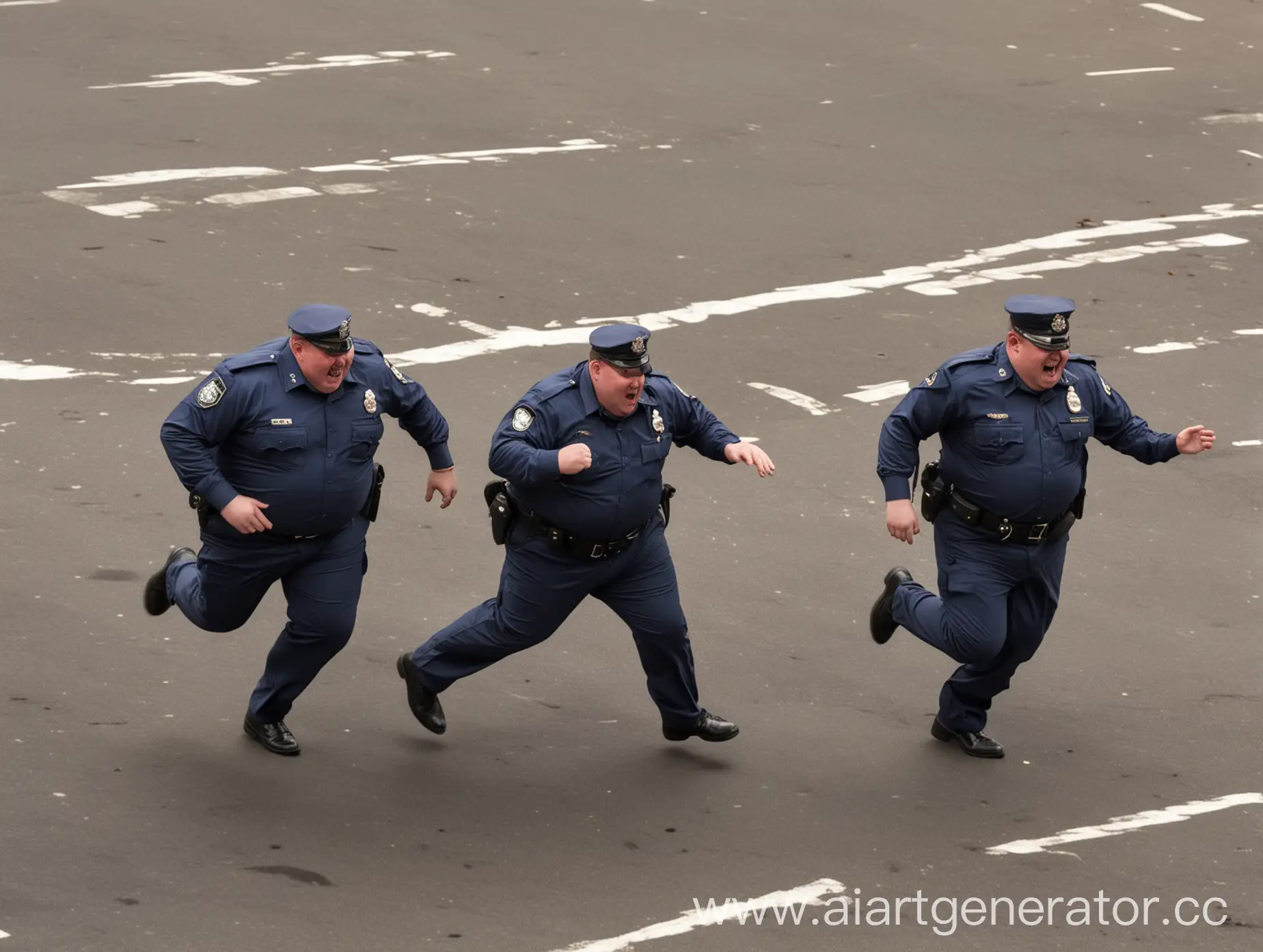 Chubby-Police-Officers-in-Pursuit-of-a-Car