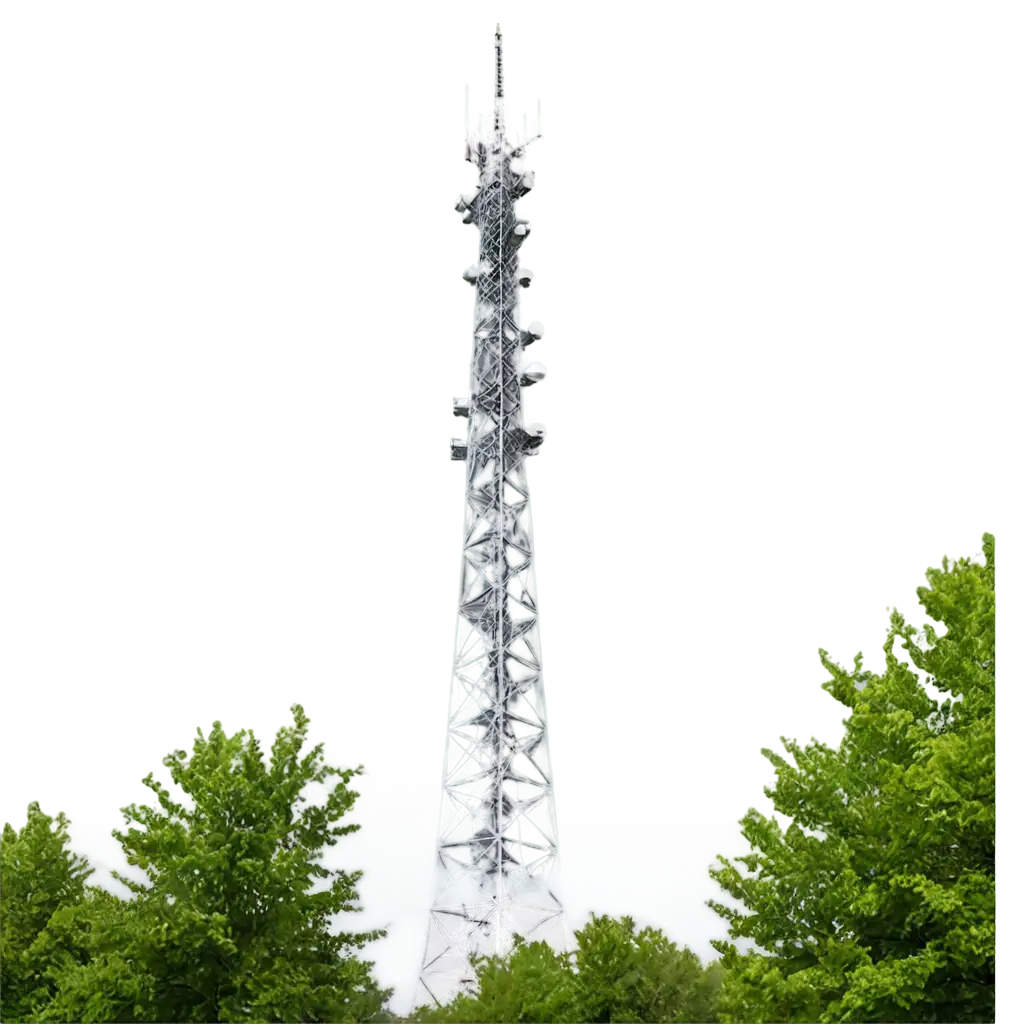 Communication tower with antennas as a modern type with a unique background
