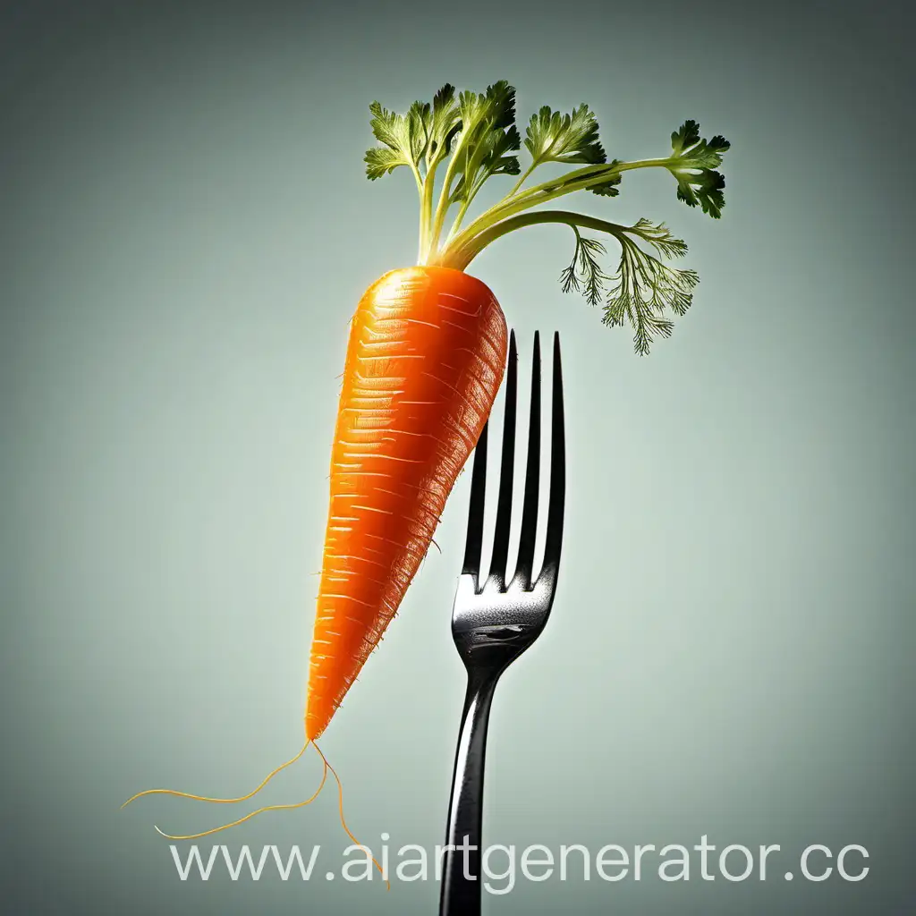 Fork-Holding-Threaded-Carrot-Culinary-Presentation