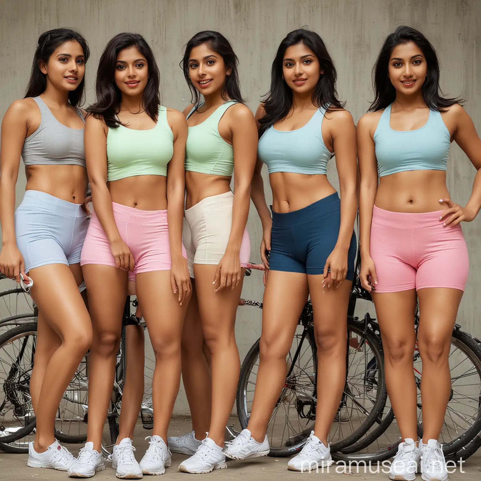Stylish Indian Women in Trendy Cotton Cycling Shorts