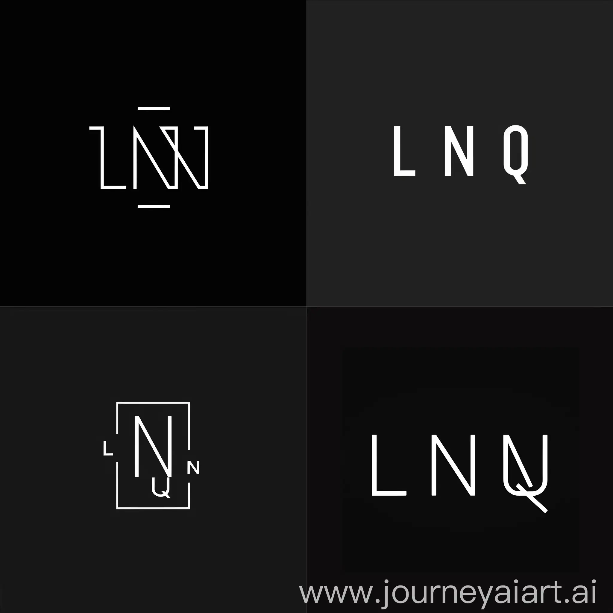 create a logo design for a digital watermark on social media content from the three letters [L,N,Q] to communicate content lyrics and quotes, clear background, simple lines but there must be continuity between the letters, be creative with font choices