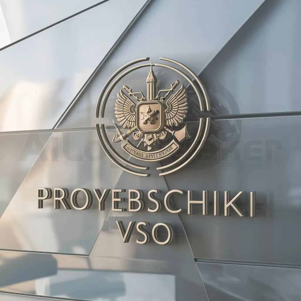 a logo design,with the text "writing 'Proyebschiki VSO'", main symbol:emblem of Military investigation committee of Russia,Moderate,clear background