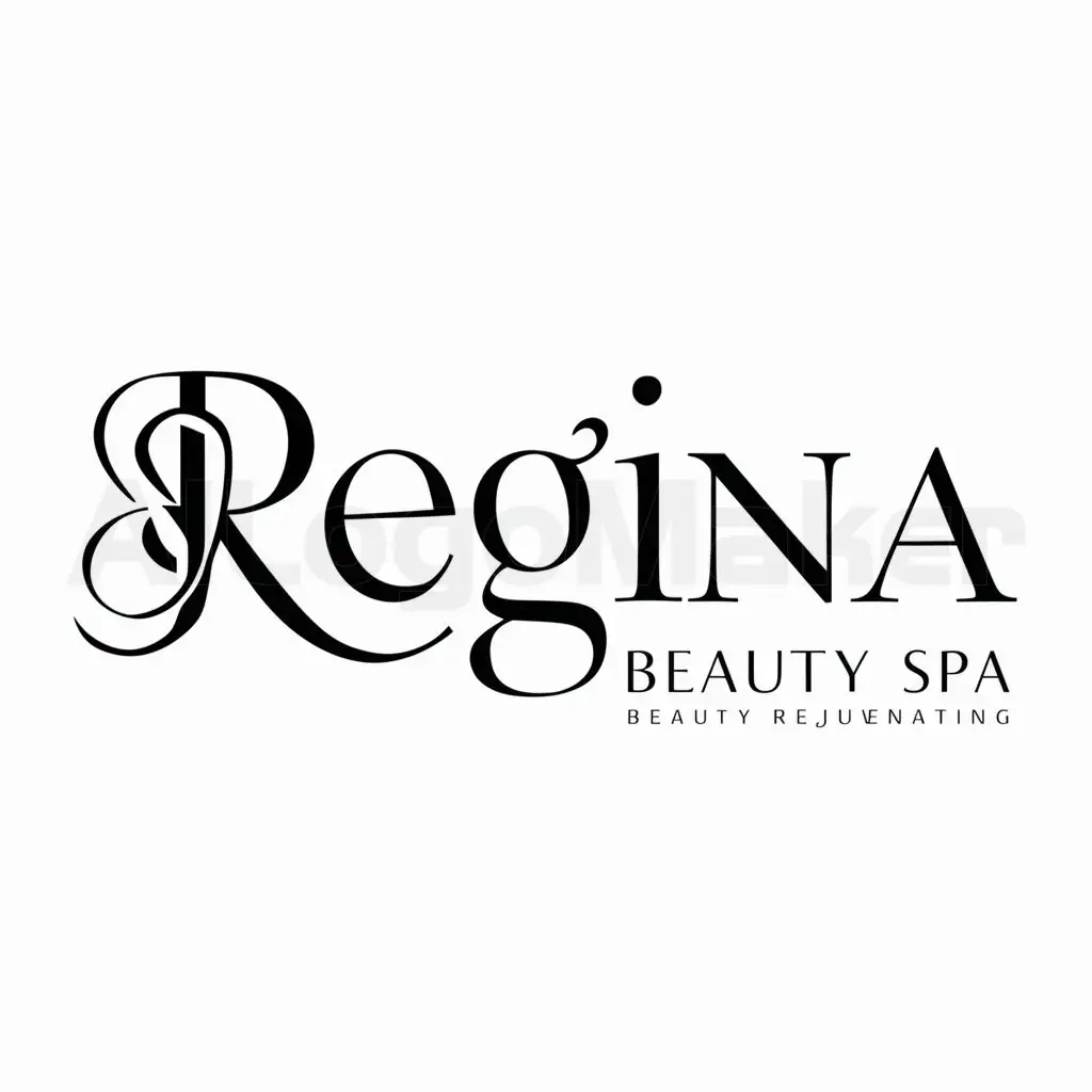 LOGO-Design-For-Regina-Beauty-Spa-Serdce-Symbol-on-Clear-Background