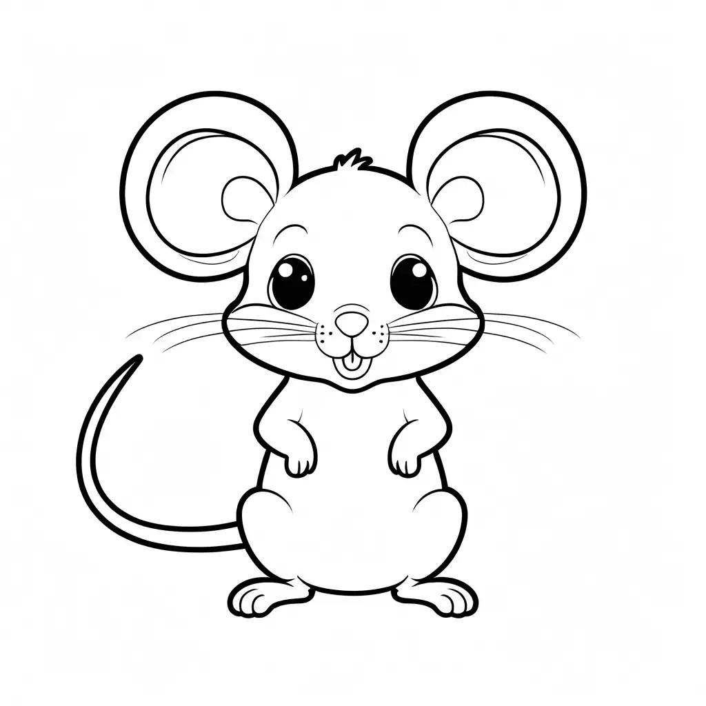 A cute mouse drawing without background, Coloring Page for young kids , black and white, line art, white background, Simplicity, . The background of the coloring page is  white to make it easy for young children to color within the lines. The outlines of all the subjects are easy to distinguish, making it simple for kids to color without too much difficulty, Coloring Page, black and white, line art, white background, Simplicity, Ample White Space. The background of the coloring page is plain white to make it easy for young children to color within the lines. The outlines of all the subjects are easy to distinguish, making it simple for kids to color without too much difficulty