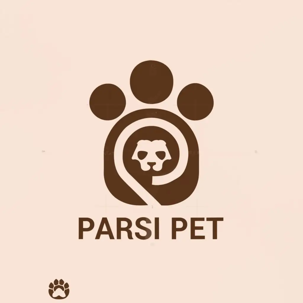 a logo design,with the text "parsi pet", main symbol: p letter/ paw,Moderate,be used in Animals Pets industry,clear background