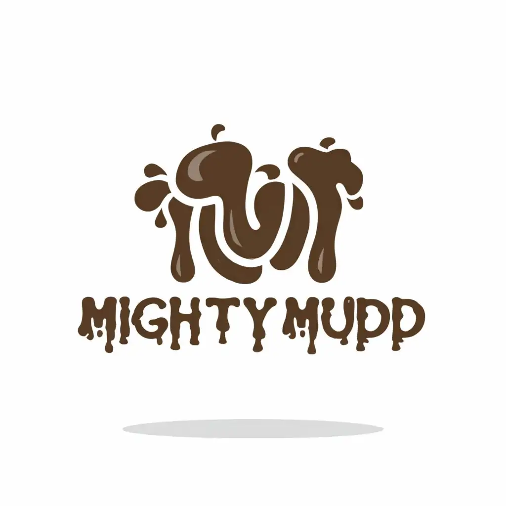 a logo design,with the text "Mighty Mudd", main symbol:mud,Moderate,be used in Internet industry,clear background