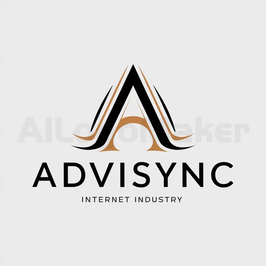 a logo design,with the text "Advisync", main symbol:the symbol is an 'A' that looks modern, elegant, and gives a feeling of digital ,Moderate,be used in Internet industry,clear background