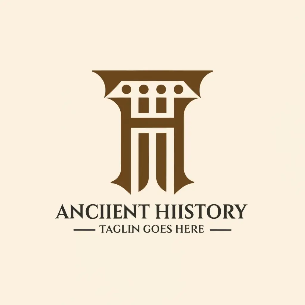 a logo design,with the text "ancient history ", main symbol:A H,Moderate,be used in Entertainment industry,clear background