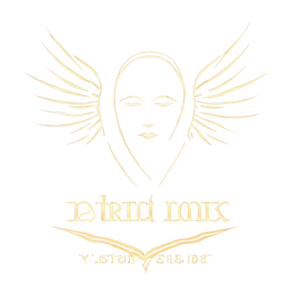 crée moi un logo combinant un ange avec un troisième oeil et la lumière astrale. Logo faisant référence à l’intuition, à la spiritualité. Logo très spirituel