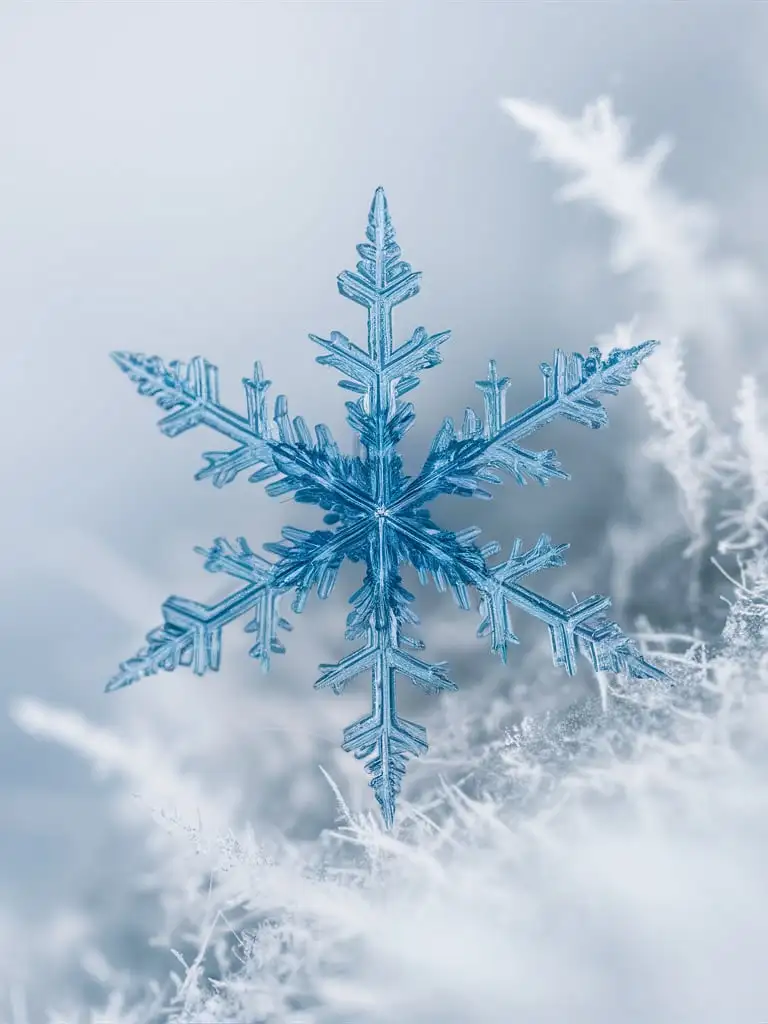 Detailed Blue Snowflake with Small Details