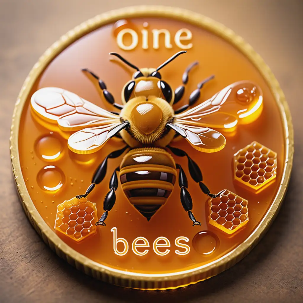 一枚用蜂蜜制作的金币