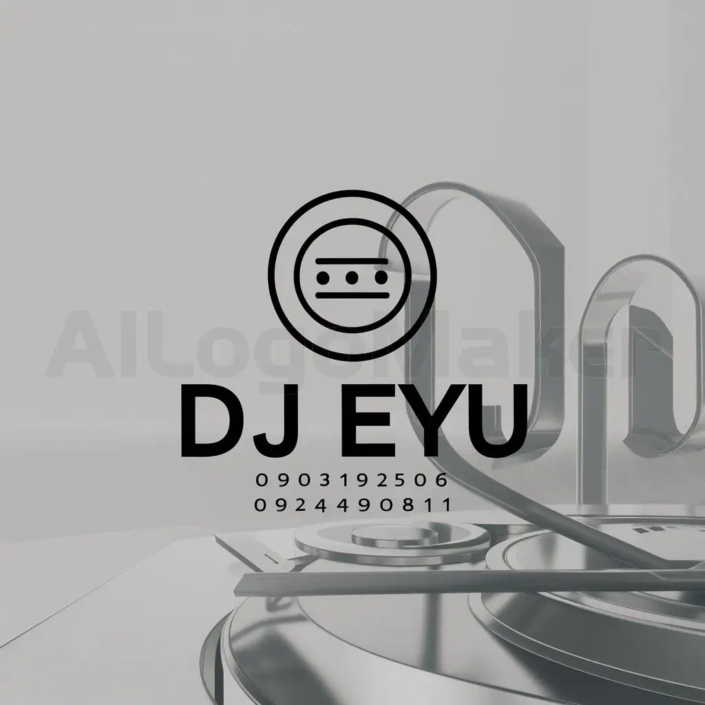 a logo design,with the text "DJ Eyu   0903192506  0924490811", main symbol:Dj equpment,Moderate,clear background