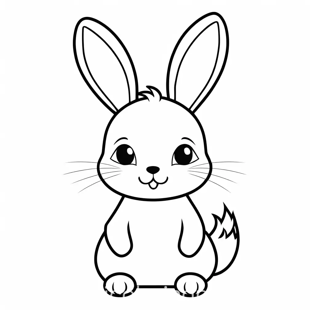  Abstract shape of a cute and adorable rabbit, facing the viewer, coloring page, coloring page, black and white, line art, white background, Simplicity, Ample White Space. The background of the coloring page is plain white to make it easy for young children to color within the lines. The outlines of all the subjects are easy to distinguish, making it simple for kids to color without too much difficulty. (Already in English, so no translation needed.)