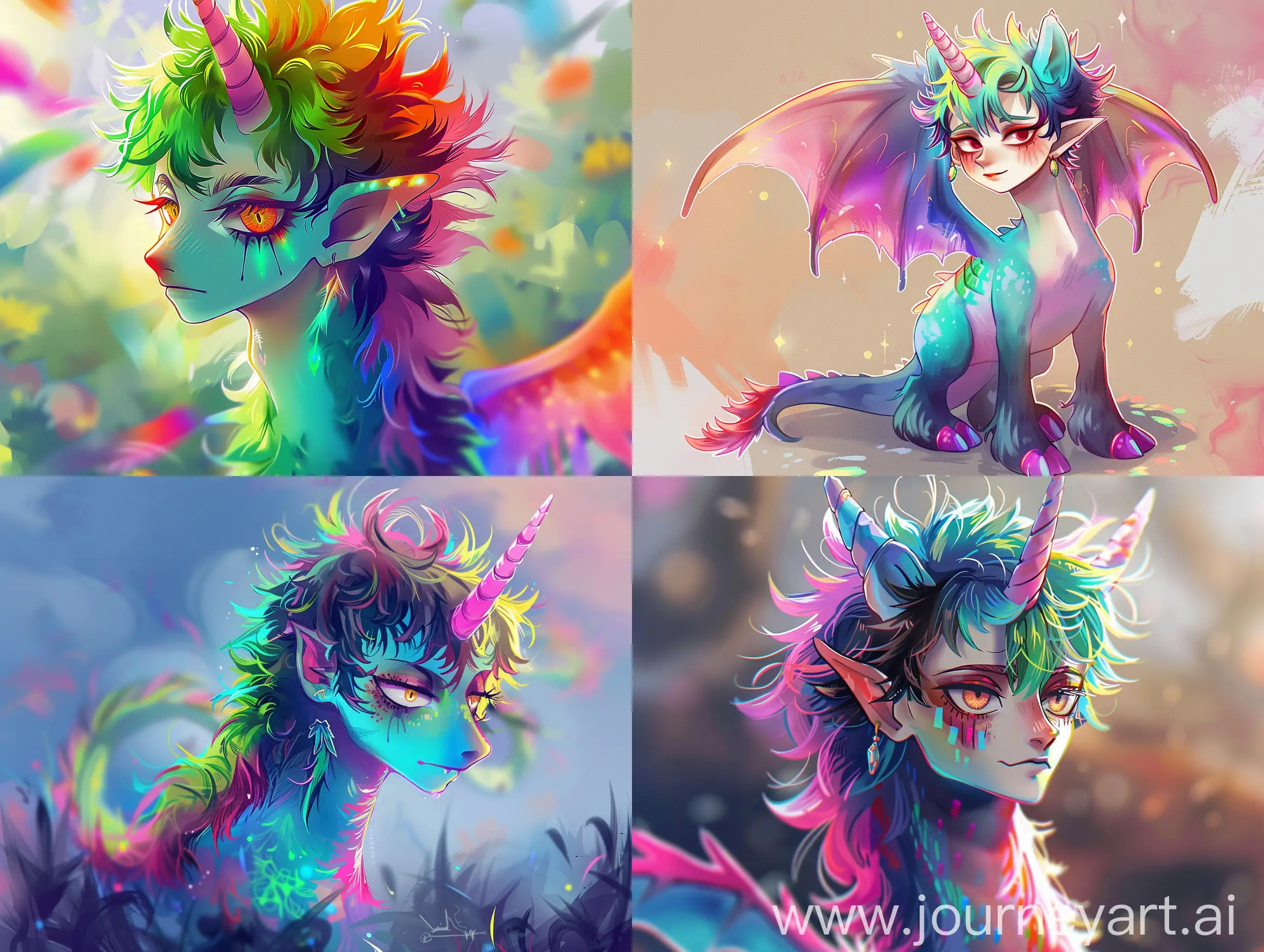 Pony character, adopt, dragon, bright colors, details