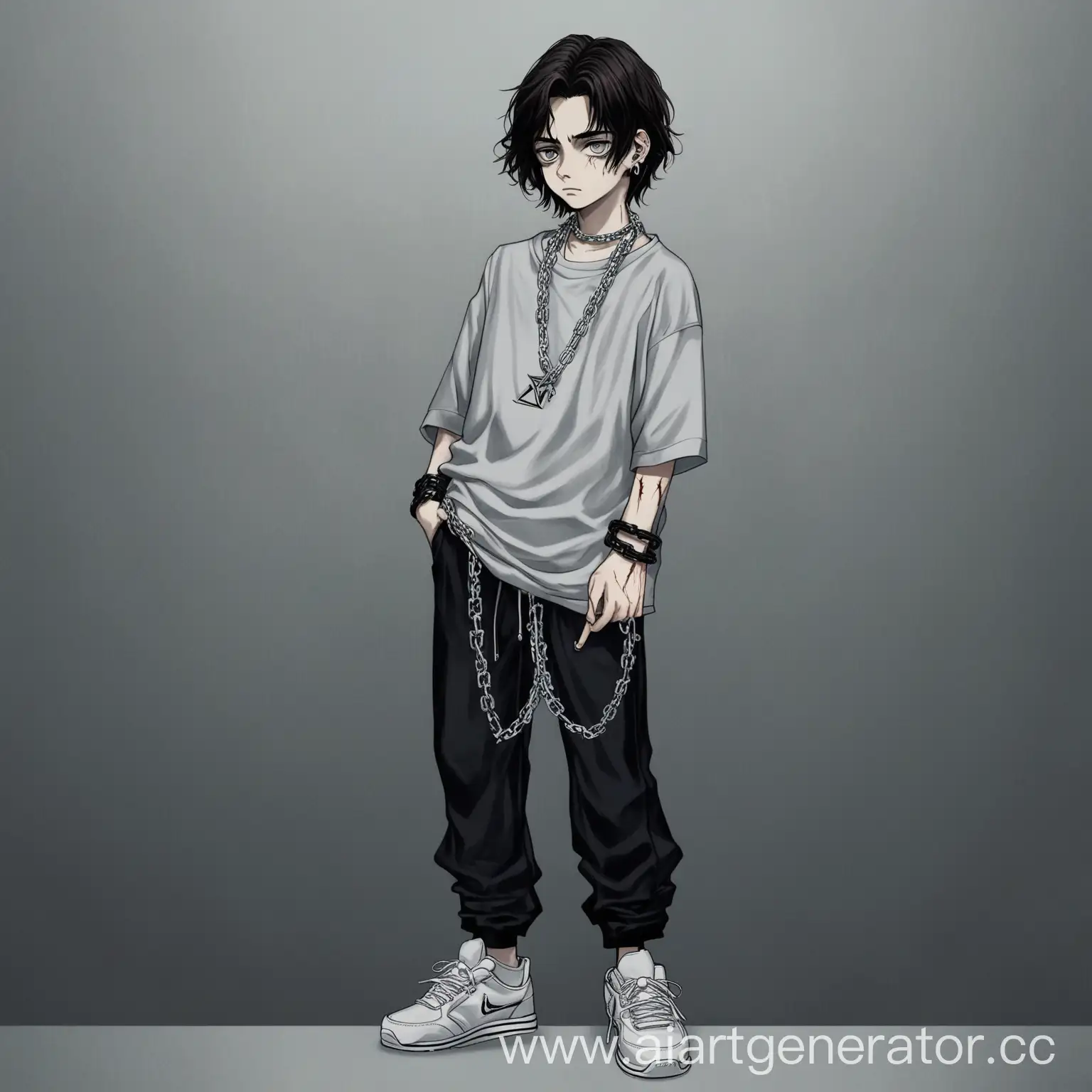 Teenage-Boy-with-Wavy-Hair-in-Casual-Streetwear-and-Accessories
