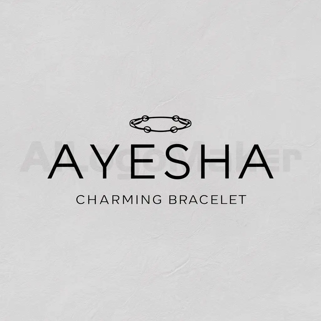 a logo design,with the text "Ayesha", main symbol:cute bracelet logo,Minimalistic,be used in Others industry,clear background