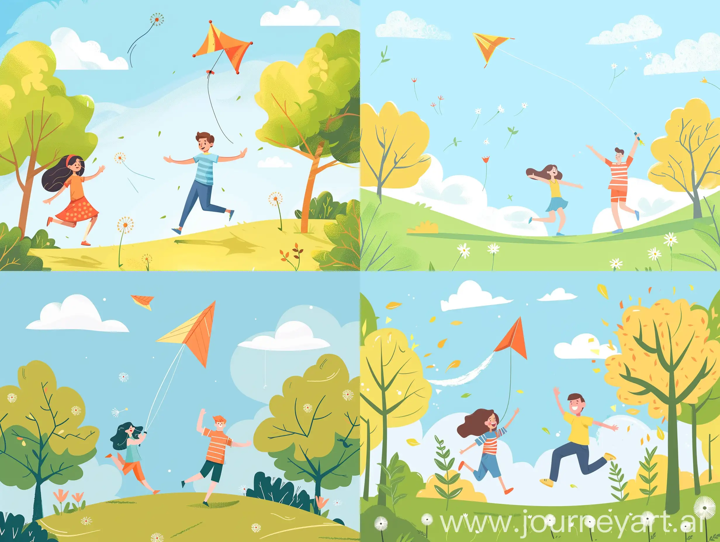 Outdoor-Summer-Camp-Joyful-Kite-Flying-and-Laughter