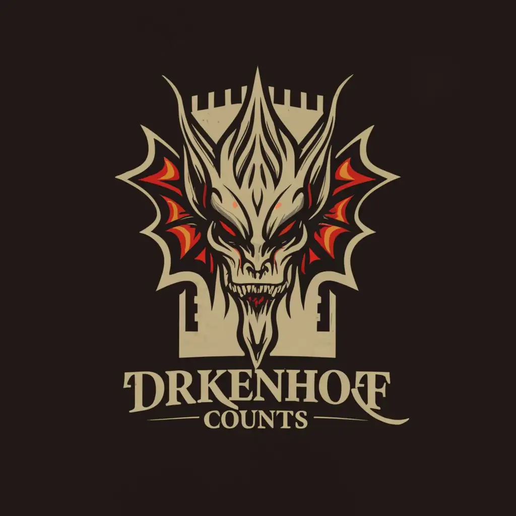 a logo design,with the text "DRAKENHOF COUNTS", main symbol:VAMPIRE,complex,be used in Sports Fitness industry,clear background