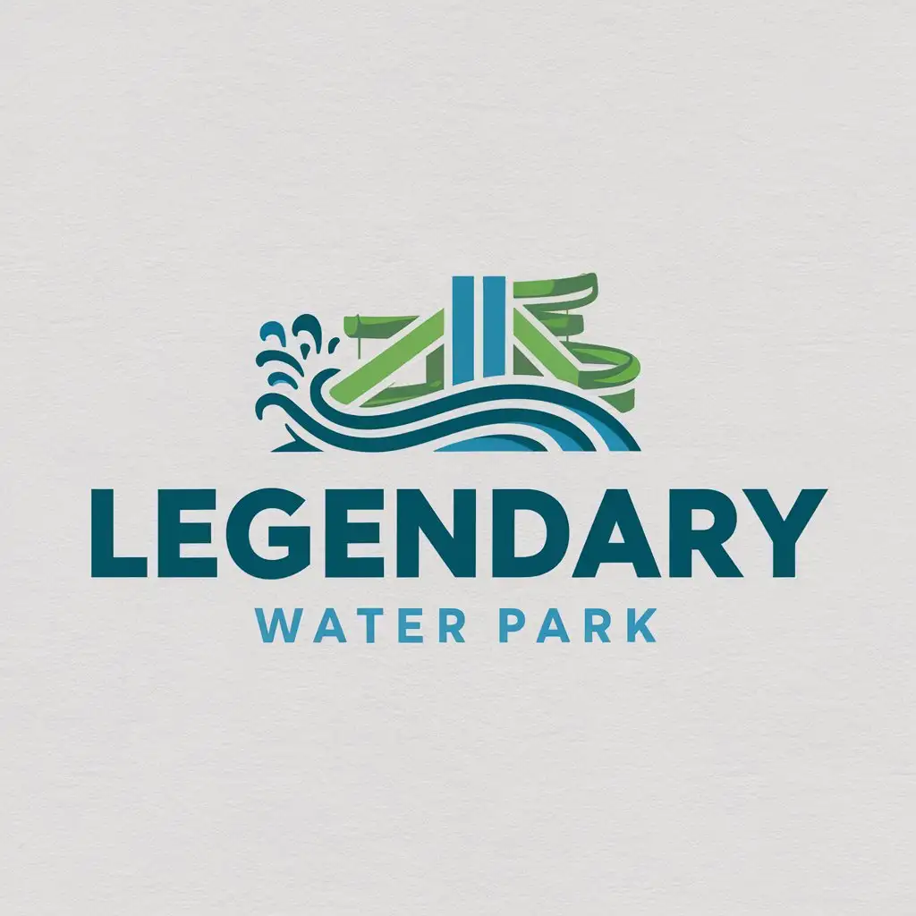 a logo design,with the text "Legendary Water Park", main symbol:water park,Moderate,be used in Travel industry,clear background