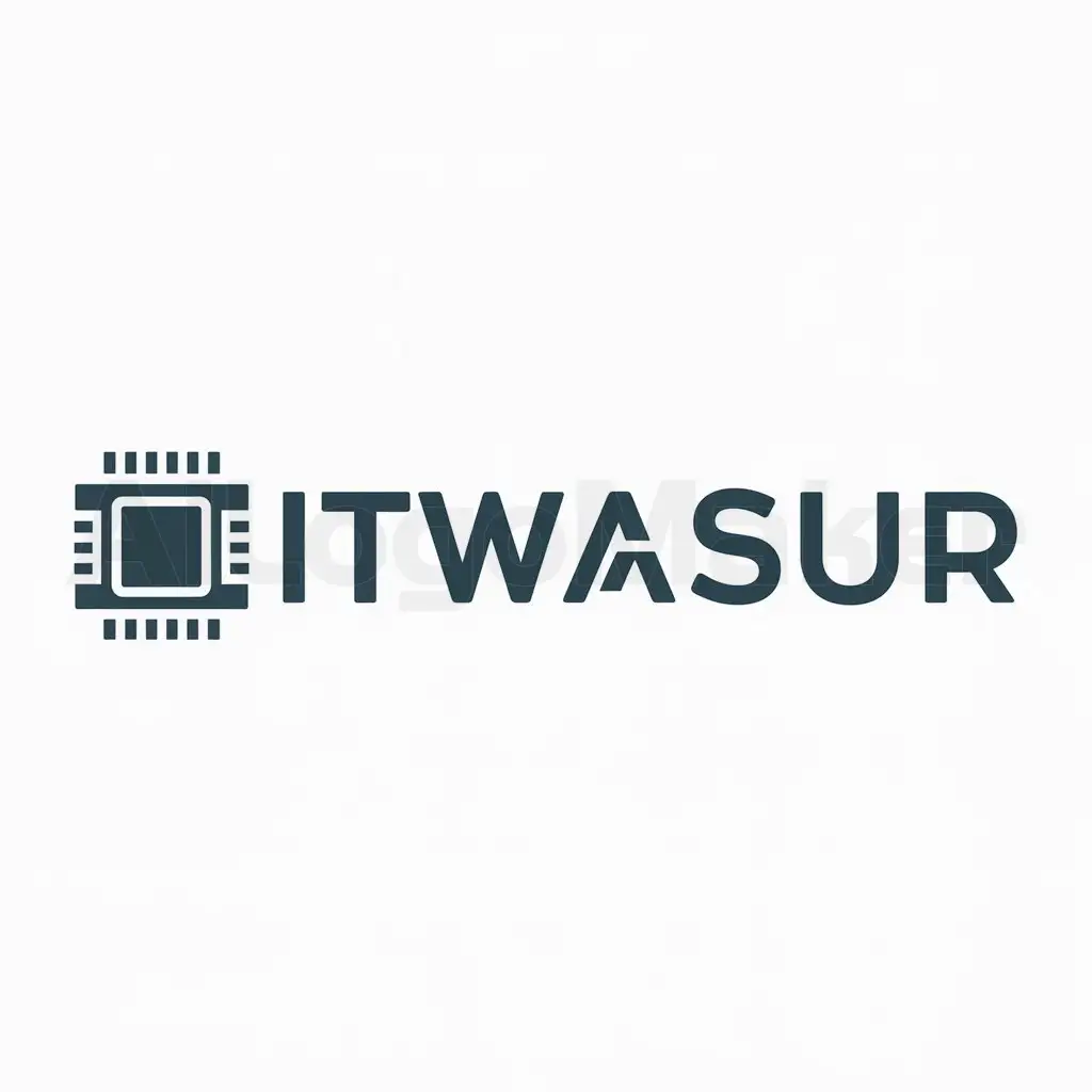 a logo design,with the text "ITWASUR", main symbol:chip,Minimalistic,be used in IT industry,clear background