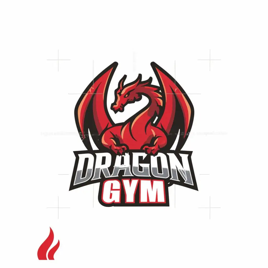 a logo design,with the text "Dragon gym", main symbol:red dragon,Minimalistic,be used in Sports Fitness industry,clear background
